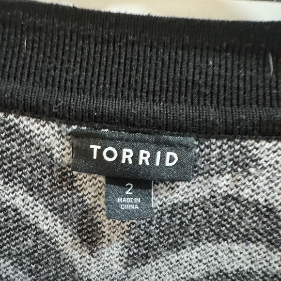 Torrid Black Cardigan with White Web Design - Picture 2 of 5